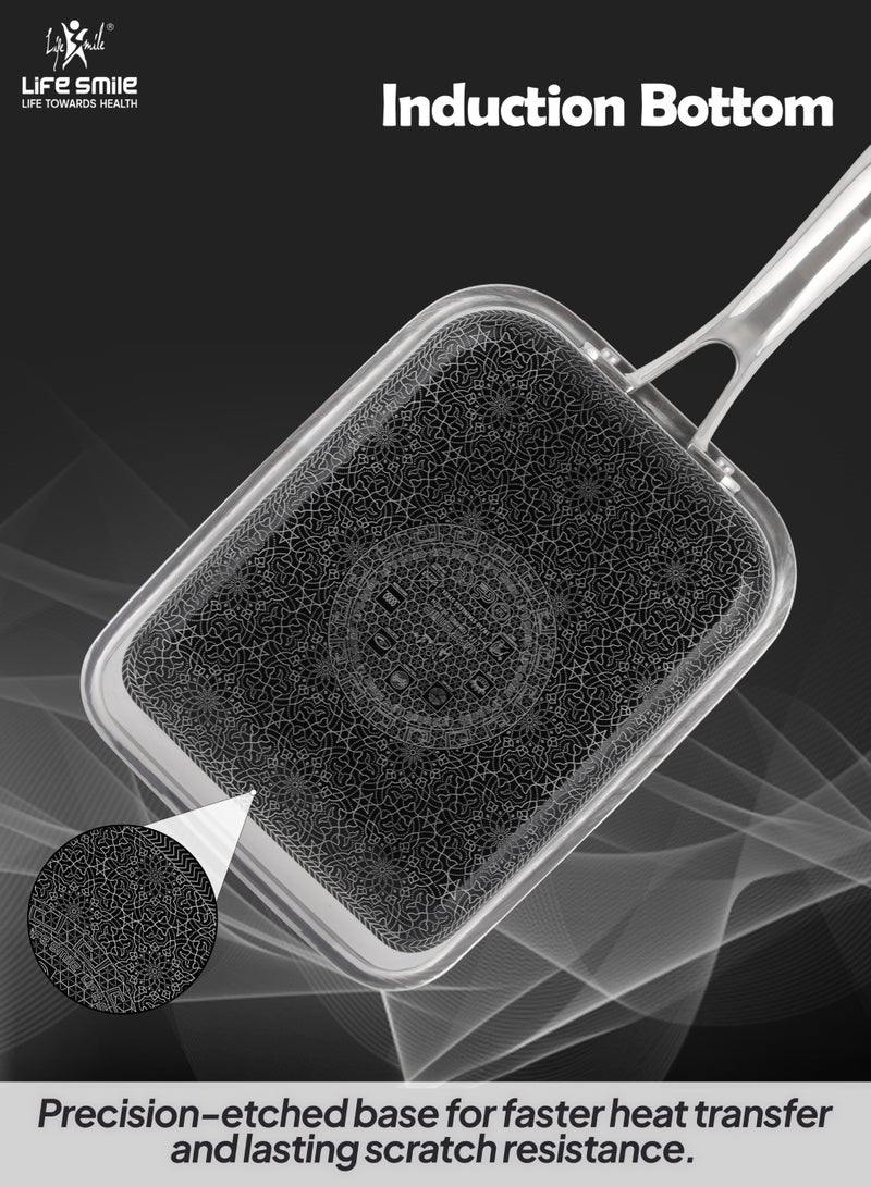 Life Smile 15cm Hybrid Stainless Steel Egg Fry Pan (1.2L) – Non-Stick, Induction Compatible, Scratch-Resistant - Image 2